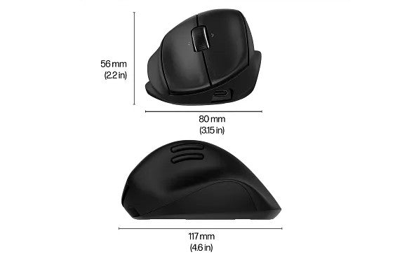 Semi-Vertical Ergonomic Business Mouse Supporting Dual Wireless Transmission and Fast Charging